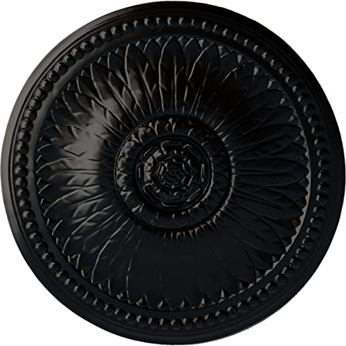 Ekena Millwork CM19BIBLF Bailey Ceiling Medallion, Jet Black