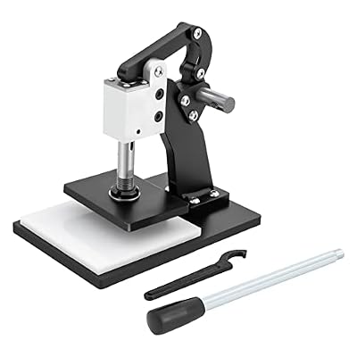 Manual Leather Cutting Machine, Fabric Paper PVC Sheet Plate Die Cutter Hand Press Sampling Punching Machine Tool Press Molding Machine for Leather Fabric Paper Max.18mm/ 0.7in Pressure Stroke