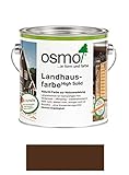 Osmo Landhausfarbe - hochdeckende Holzfarbe 2607 Dunkelbraun 2,5 L