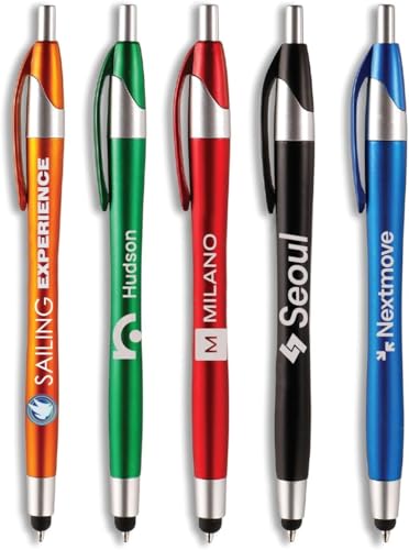 Pencil Guy Promotional Personalized Imprinted Stylus Pens - Blue - 250 Quantity