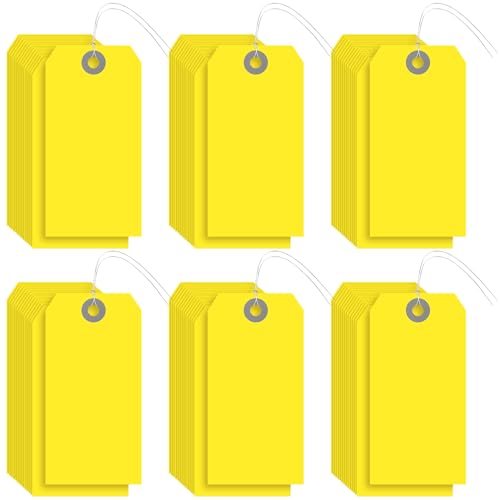 Sayglossy 1000 Pcs Blank Manila Shipping Tags with Wire 4 3/4" x 2 3/8"