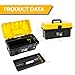 16 Inch Tool Box with Lock, 2-Layer Heavy-Duty Organizer with Removable Tray, Liftable Lid for Small Parts, 25lb Capacity & Carry Handle for Tools, Camping, Medical Supply Storage