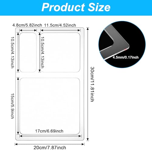 3 Pocket Frässchablone Valet Tray Router Templates, Klar Frässchablonen Rechteckige Schablonen für Holzbearbeitung, Rectangle Fräseinlage Schablone für Schüler Malzubehör Bastelprojekte