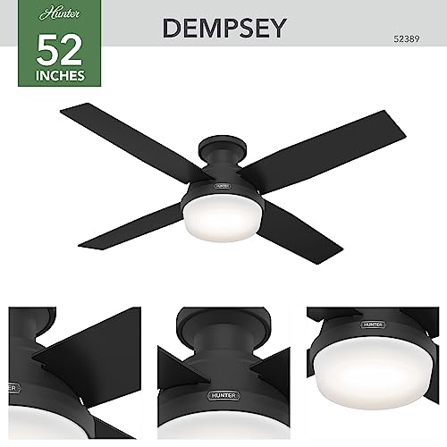 Hunter 52389 Dempsey Ceiling Fan 52 inches Matte Black thumbnail 2