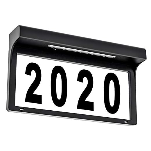 DEEPLITE House Numbers Solar Powered Address Sign LED Illuminated Door Numbers Waterproof Outdoor Metal Plaque Light Up for Home Garden Yard Street