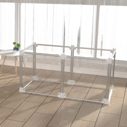Front Row Foldable Dog Playpen Pen, Durable Indoor Outdoor Portable Crate Kennel Safe Accessories For Puppy, Cat, Bunny, Pet Play Exercise Rest With Transparent Panels & Silver Rods, Kitt-Dp000-01 #TOP6