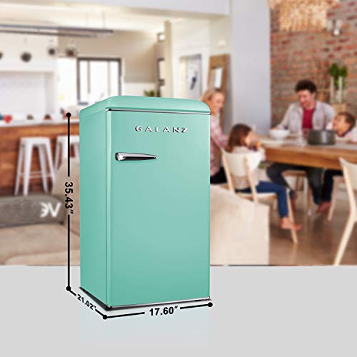 Galanz Glr33Mgnr10 Retro Compact Refrigerator, Single Door Fridge, Adjustable Mechanical Thermostat With Chiller, Green, 3.3 Cu Ft #TOP6
