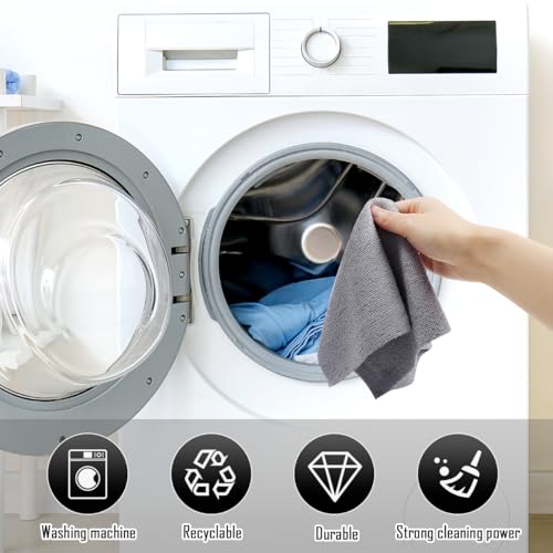 Feirdhoo Mikrofaser Reinigungstuch Rolle, 50 Stück Abreißbare Putztücher，Wiederverwendbare Fusselfreie Lappen Geschirrtücher 30 * 30cm putztücher für Auto, Haushalts und Küchenreinigung