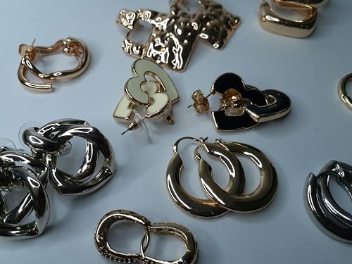 Kit 5 Pares De Brinco Folheados Bijuteria Fina Conjunto Acessório Feminino Prateado Dourado Peças Pa