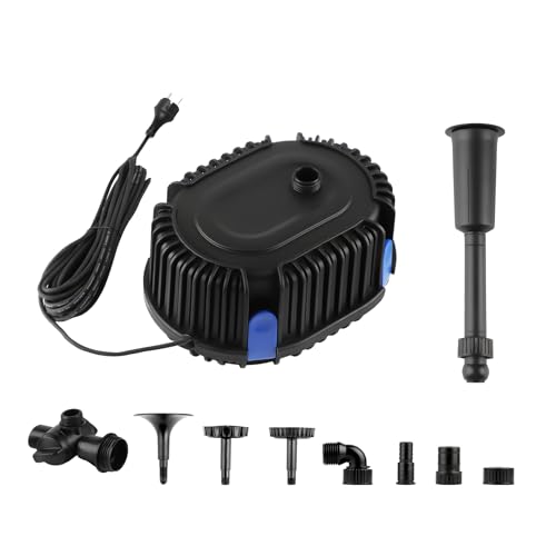 Forever Speed Springbrunnenpumpe außen 1000L/H Teichpumpe Wasserspielpumpe für Gärten, Teich, Brunnen 20W