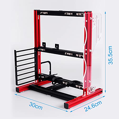 Gabinete para pruebas de PC Open Air, compatible con ATX/Micro-ATX/Mini-ITX, chasis DIY con estructura de aluminio y panel acrílico, soporte para refrigeración líquida (rojo) miniatura 3