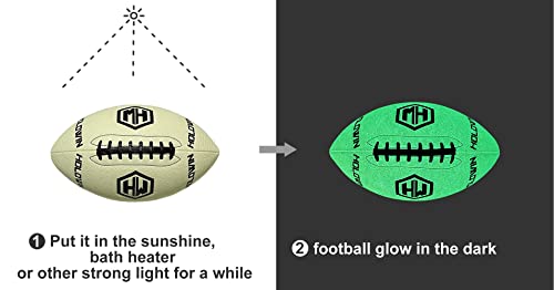 HW HOLOWIN Luminous Light Up Football for Night Games & Training, Glowing in The Dark, Great American Football Toy Gifts for Boys, Kids, Men (Beige, Official (Size 9)) - Thumbnail 2