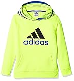 adidas Boys' 6 Active Sport Athletic Pullover Hooded Sweatshirt, Solar Yellow Block