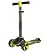 LJHBC Monopattino Inclinare e Girare 3 Giri di Scooter Leggero Ragazza Ragazzo Bambino con Ruota PU Flash Altezza Regolabile Scooter età 2-12 Anni Cuscinetto 100 kg Non Elettrico (Colore : Giallo)