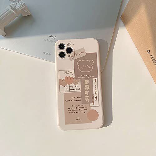 Ownest Compatible With Iphone 12 Pro Max Case With Cute Bear 3D Cartoon Pattern For Women Girls Soft Silicone Protective For Iphone 12 Pro Max-Brown #TOP3