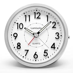 Lamisola 4 Inch Analog Battery Travel Alarm Clocks for Bedrooms, Small Desk Clock, Alarm Clocks for photo Lamisola 4 Inch Analog Battery Travel Alarm Clocks for Bedrooms, Small Desk Clock, Alarm Clocks for