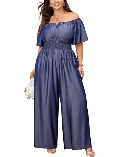 SCOMCHIC Women's Plus Size Jumpsuits Romper One Piece Outfits