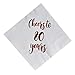 Cheers to 80 Years Cocktail Napkins, 50-Pack 3ply White Rose Gold 80th Birthday Dinner Celebration Party Decoration Napkin