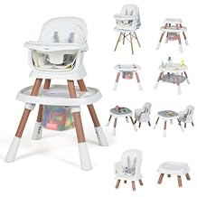 INFANS 9 in 1 High Chair, Convertible Baby Highchair for Babies and Toddlers, Table and Chair Set Building Block Infant Dining Booster Seat, Kids Stool with Activity Children Play Kitchen Beige
