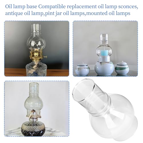 Oil Lamp Chimney Replacement – 3 Inch Base x 6.25 Inch Tall Glass Shade, Clear Borosilicate Hurricane Lamp Glass for Kerosene Oil Lamps, Chimney Parts & Accessories - Thumbnail 6