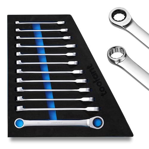 Image of toolant 12PCS Ratcheting Wrench Set Metric 8-19mm 90-Tooth