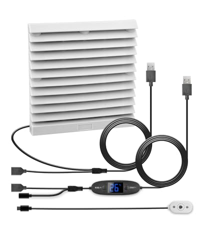 Euroharry 120mm USB Wohnmobil-Lüftungsventilator Grau-Weiß