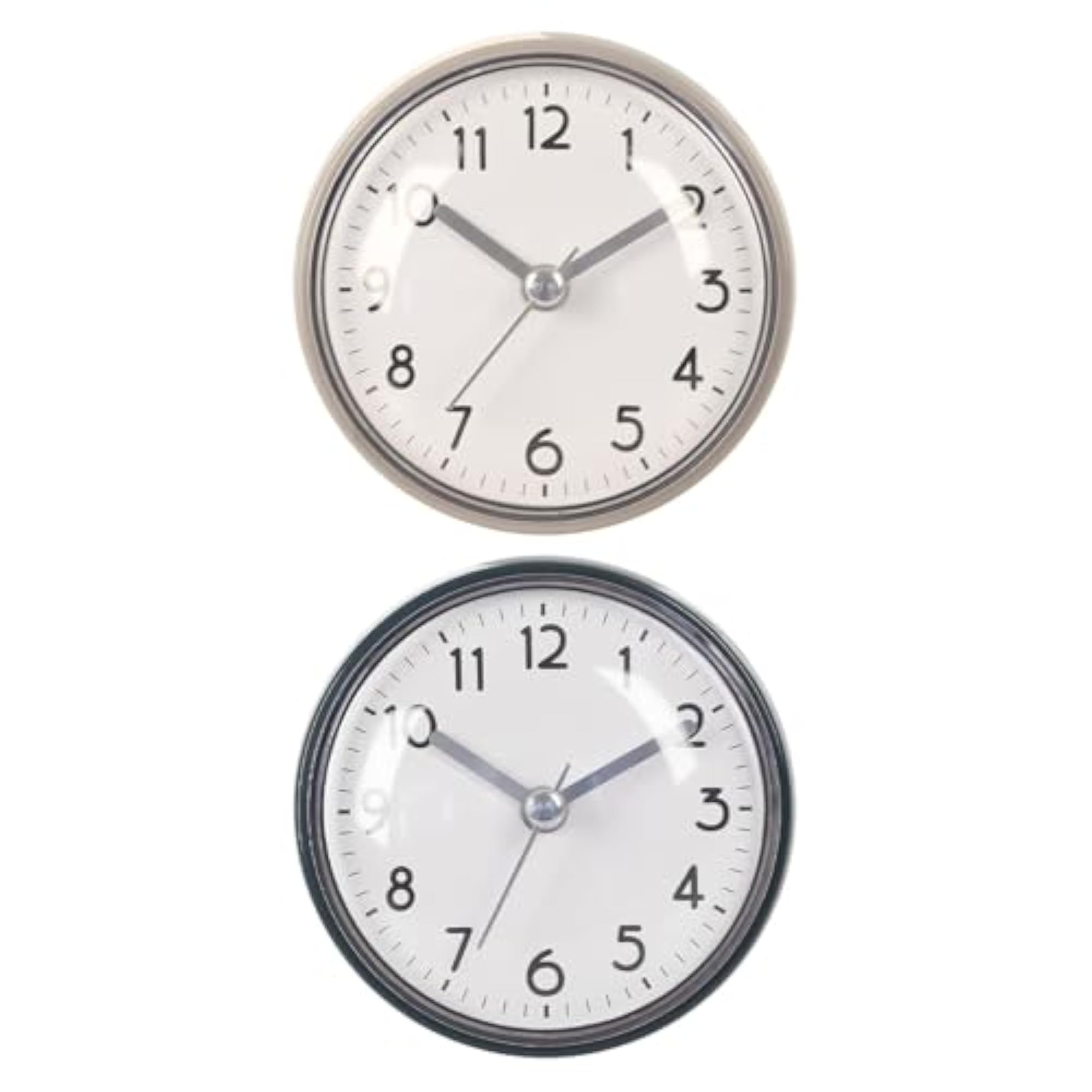 Waterproof Bathroom Clock Modern Shower Wall Clock, White and Gray