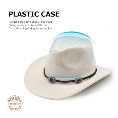 Image of LIDHAY Cowboy Hat for Women and Men Felt Wide Brim Suede Cowboy Cowgirl Hats Felt Cattleman Western Hats