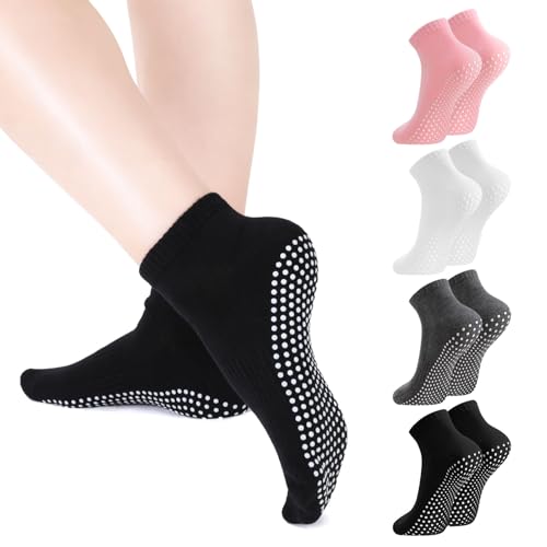 kodinsiivous 4 Paar Yoga Socken für Damen...