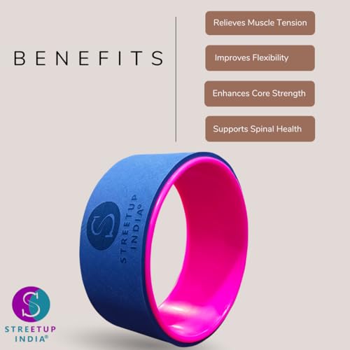 Image of Streetup India Yoga Wheel for Stretching, Exercise, Back Bends, Workout for Unisex With High Density Strong Foam Sweat Resistant (Neavy Blue)