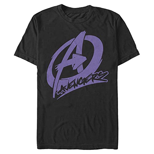 T-shirt Marvel Classic Avenger en coton durable noir coupe impeccable 4XL