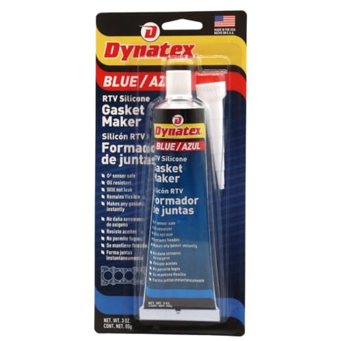 Image of Dynatex 49203 Blue RTV Silicone Gasket Maker, 85g, Single Component RTV, Formed-in-Place Gasketing Compound, Oil and Water Resistant, Remains Flexible, Instant Gasket Maker, Temperature Resistant