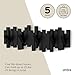 Umbra Sticks Wall-Mounted Coat Rack Rail Hook with 5 Retractable Pegs – Modern, Space-Saving Storage Organizer, Black