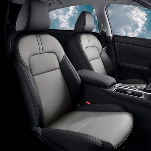 Image of AOMSAZTO Seat Covers for Nissan Sentra:2020 2021 2022 2023 2024 2025 S SV | (Not for SR) Custom Fit Full Set Leather Cushion Car Seats Cover Black&Gray