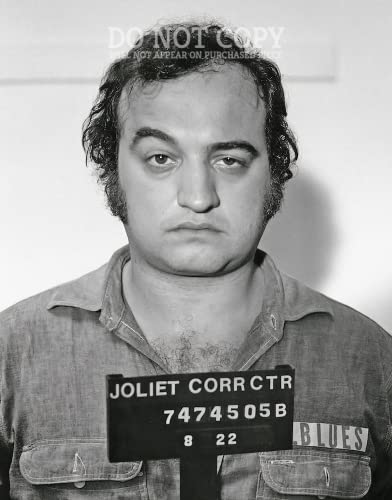 Lámina decorativa de John Belushi Mugshot en blanco y negro de 11x14