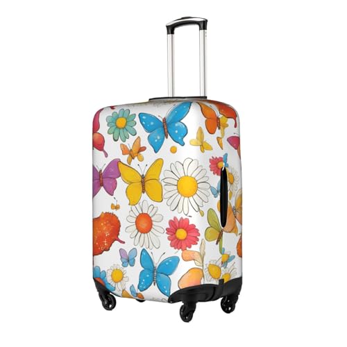 Butterfly Daisy Tsa Approved Luggage Cover For 18-32 Inch Suitcases Scratch-Resistant Stretch Luggage Cover2