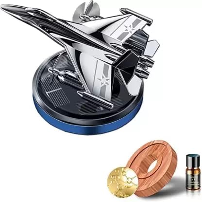 PARTIZANO Trending Premium Jet Plane Alloy Solar Car Air Freshener Aromatherapy Interior Decoration Accessories For Car De...
