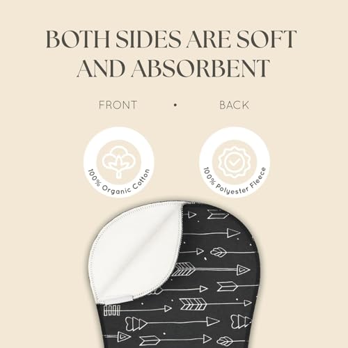 Dodo Babies 5-Pack Baby Burp Cloths – Soft, Absorbent Cotton Burp Cloths – Includes Pacifier Case and 2 Pacifier Clips – Colors: Blue, Grey and Black - Pacifier Clip