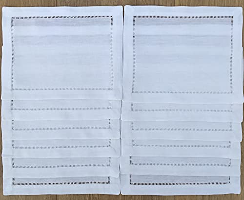 Servilletas de lino blanco 6x8 pulgadas pack 12 miniatura 1