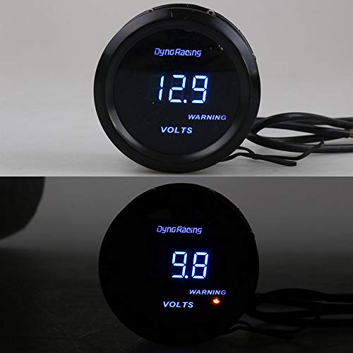Dyno Racing Volt Meter 2" 52Mm Digital Led 8-18 Volts Gauge Black Face Blue Led Car Meter Auto Parts #TOP5