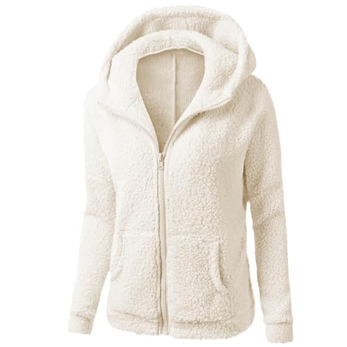 Girls Fuzzy Sherpa Coat Full Zip Hoodie Fleece Jacket with Pockets Oversized Fall Winter Outwear Furry Soft Sweatshirt3
