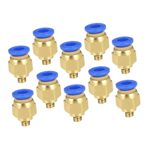 10pcs Brass Push to Connect Pneumatic Connectors with Outer Thread