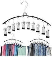 HOUSE DAY Legging Organizer for Closet, Metal Yoga Pants Hanger 1 Pack w/10 Clips Holds 10 Leggin...