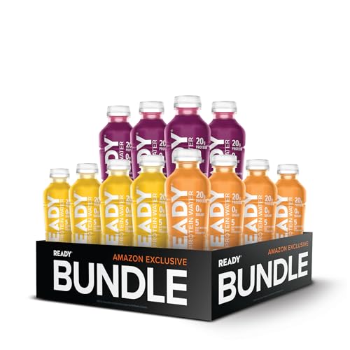 Image of Ready Clear Protein Water Variety, Black Cherry, Orange Mango & Lemon Ice | 0 sugar, Low-calorie sports drink with electrolytes & essential amino acids for hydration & recovery; 16.9 fl oz