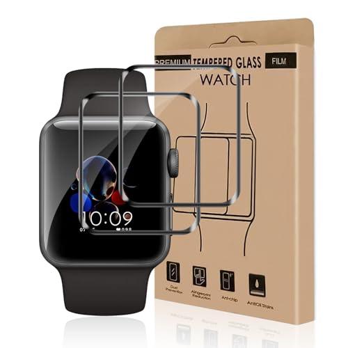 Carantee Verre Trempé pour Apple Watch Series 4/5/6/SE/SE2 (44mm), 2 pièces Haute Sensibilité vitre protection, pas de bulles, Anti Rayures, Anti-huile,...