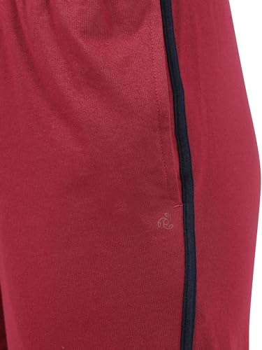 Image of Jockey 1305 Women's Super Combed Cotton Rich Relaxed Fit Mid Rise Trackpants with Contrast Side Piping and Pockets