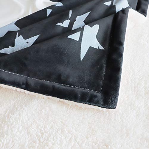 Patriotic US Blue Flag Bed Blanket Law Enforcement Sherpa Throw Blanket American Fleece Plush Soft Cozy Warm Reversible Blanket for Couch 70\"x78\"-Travel Stripe Throw for 4th of July Independence Day