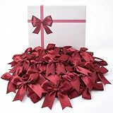 Red Gift Wrap Bows – 50pcs 3.3 Inch Elegant Satin Bows for Gift Wrapping, Wedding Decor, Baby Shower, Party Decorations, Birthday, Easter, Christmas, Anniversary, DIY Crafts, Gift Bags