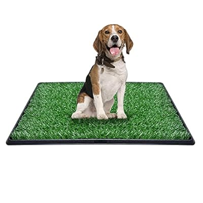 Dog Toilet Tray with Artificial Grass, Portable Dog Litter Tray for Indoor/Outdoor, Fake Pee Grass for Dogs, Easy to Clean, Reusable, Removable (51 * 76 cm)