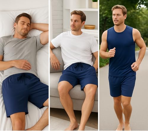 Hanes Men's Big and Tall Woven Cotton Pajama Sleep Shorts (Pack of 2)4